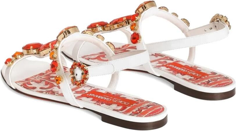 Dolce & Gabbana Lakleren sandalen met borduurwerk Wit - Foto 4