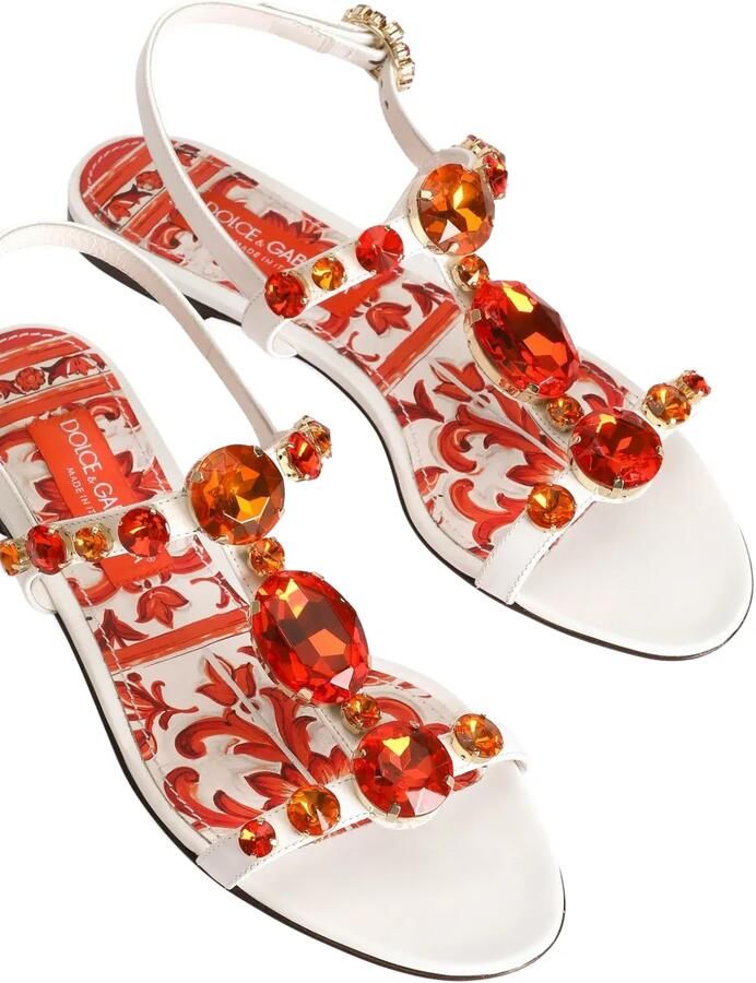 Dolce & Gabbana Lakleren sandalen met borduurwerk Wit - Foto 2