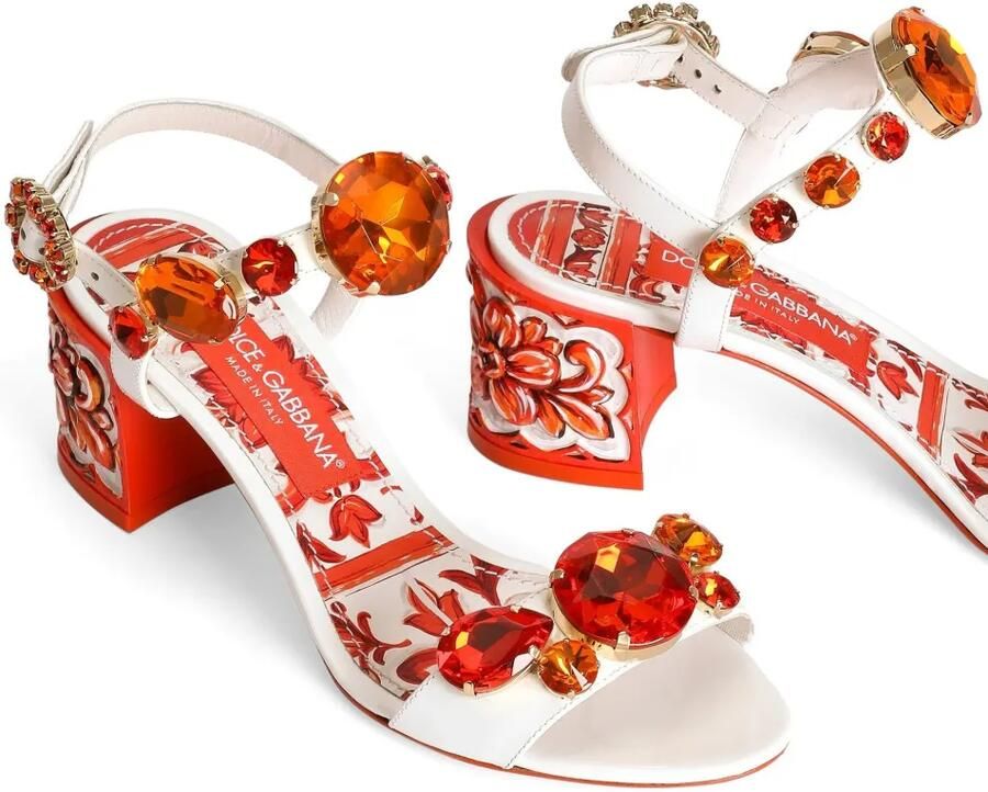 Dolce & Gabbana Lakleren sandalen met borduurwerk Wit - Foto 2
