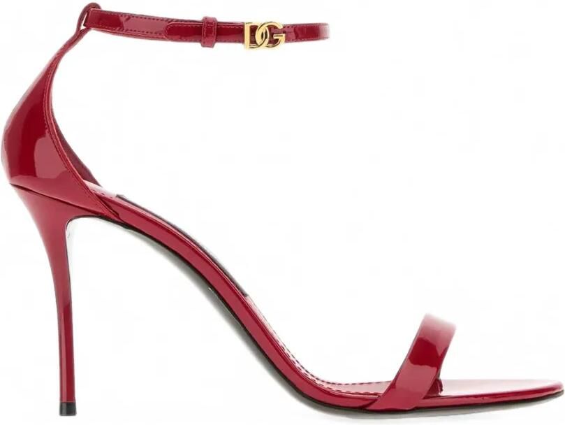 Dolce & Gabbana Lakleren sandalen met logoplakkaat Rood