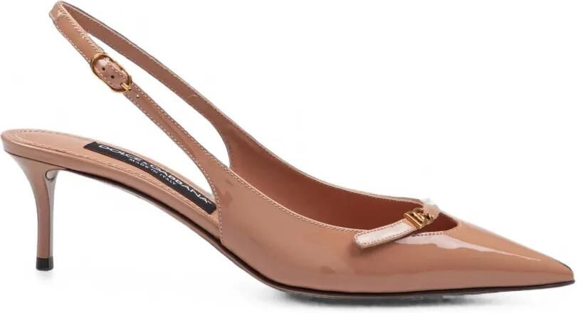 Dolce & Gabbana Lakleren slingbacks pumps Beige