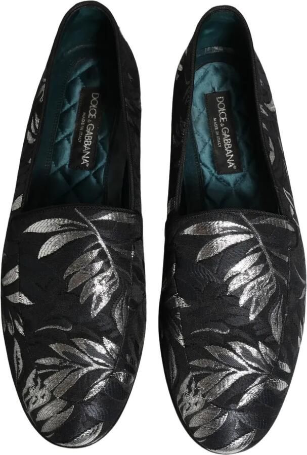 Dolce & Gabbana leaf-embroidered loafers Zwart - Foto 2