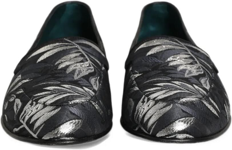 Dolce & Gabbana leaf-embroidered loafers Zwart - Foto 3