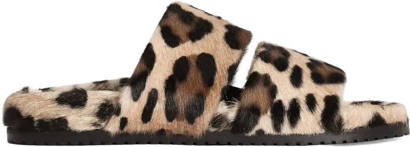 Dolce & Gabbana Leo DG casual geitenleren sandalen Beige