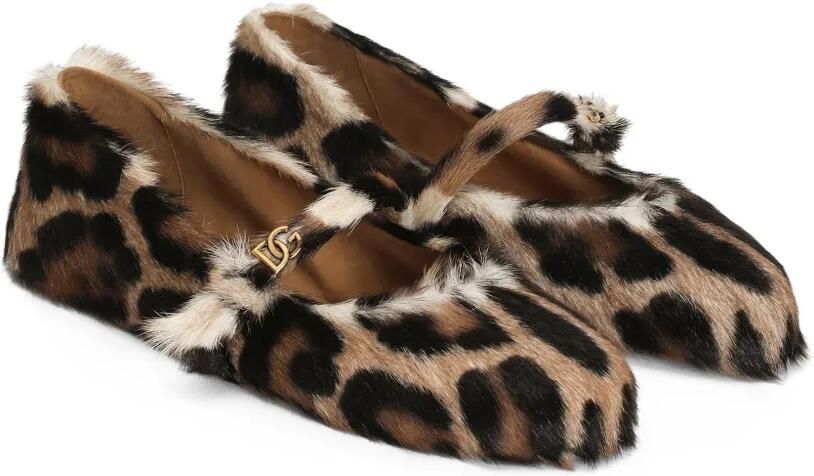 Dolce & Gabbana Leo leren ballerina's Beige - Foto 2