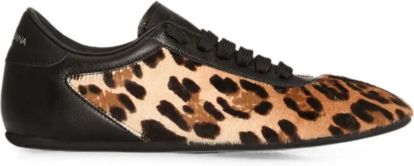 Dolce & Gabbana Leo sneaker-ballerina's met ponyhaar Beige