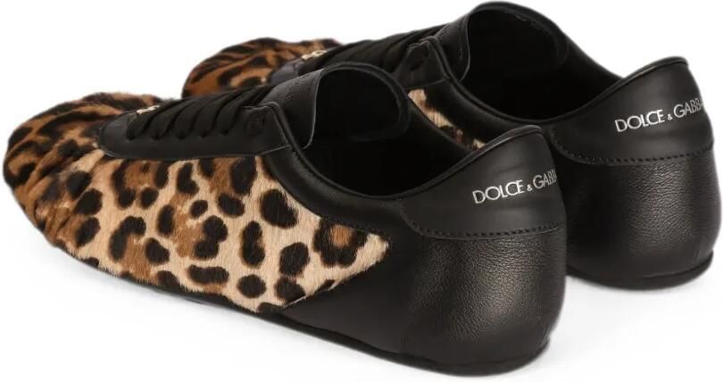 Dolce & Gabbana Leo sneaker-ballerina's met ponyhaar Beige - Foto 3