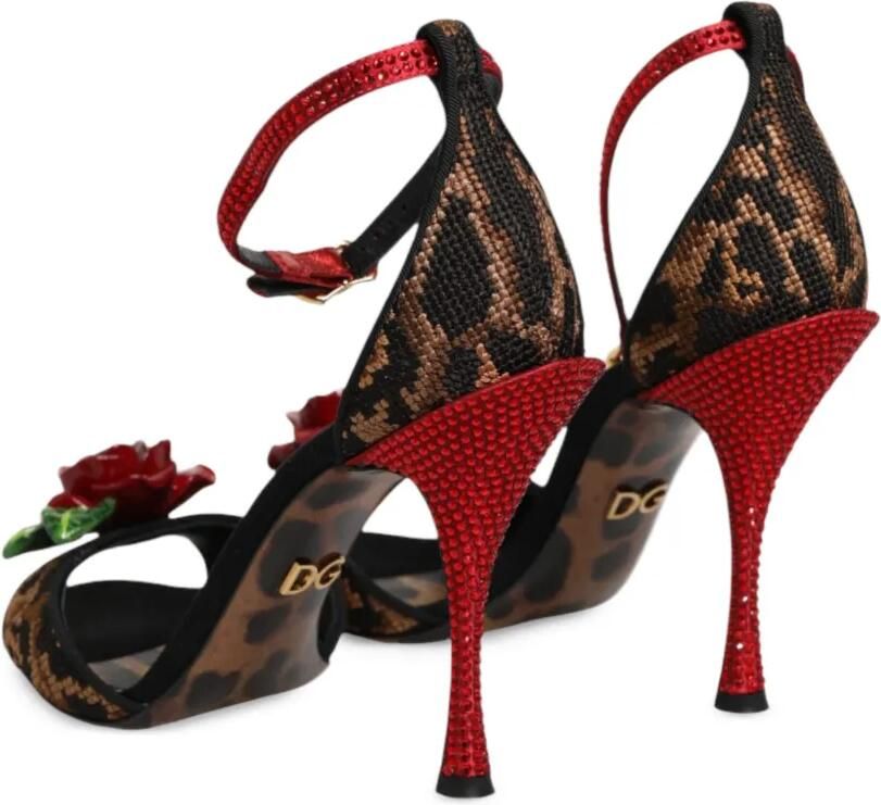 Dolce & Gabbana Sandalen verfraaid met kristallen en luipaardprint Bruin - Foto 3