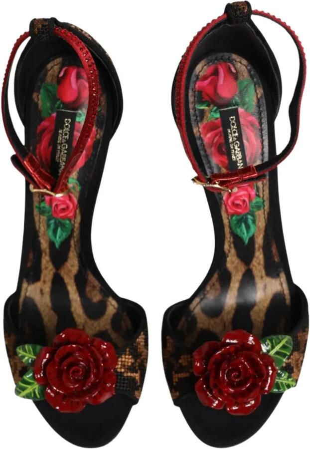 Dolce & Gabbana Sandalen verfraaid met kristallen en luipaardprint Bruin - Foto 5