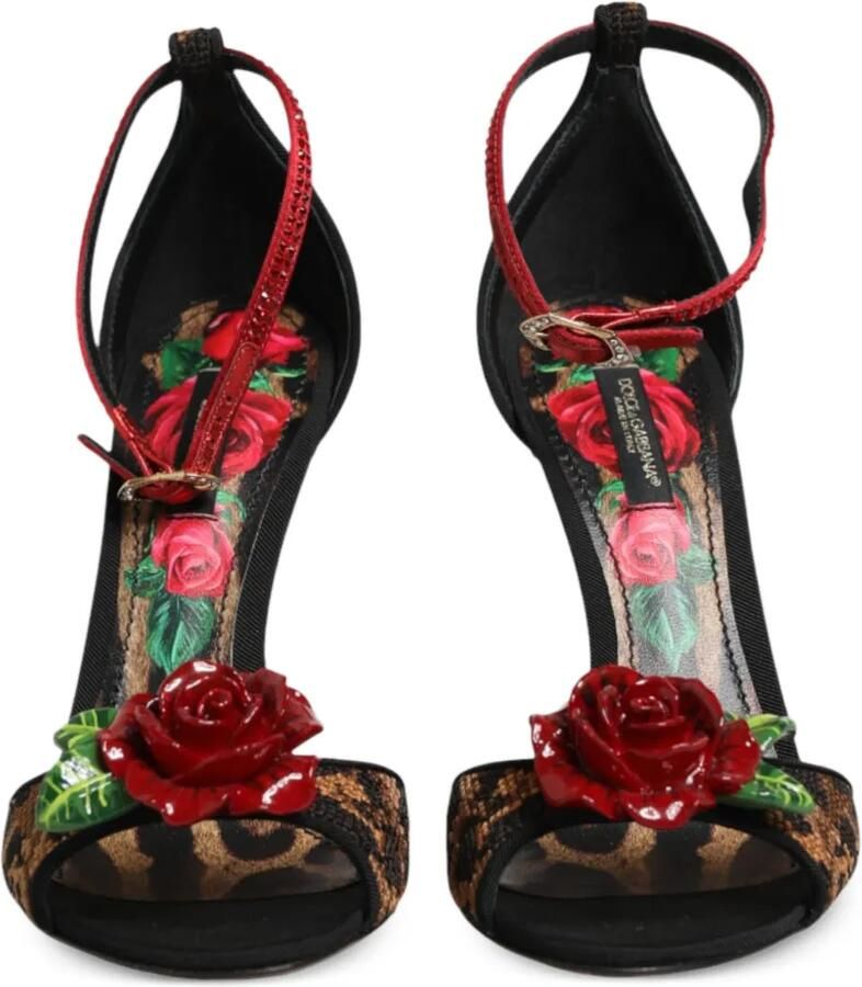 Dolce & Gabbana Sandalen verfraaid met kristallen en luipaardprint Bruin - Foto 2