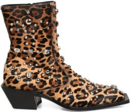 Dolce & Gabbana leopard-print embellished ankle boots Bruin