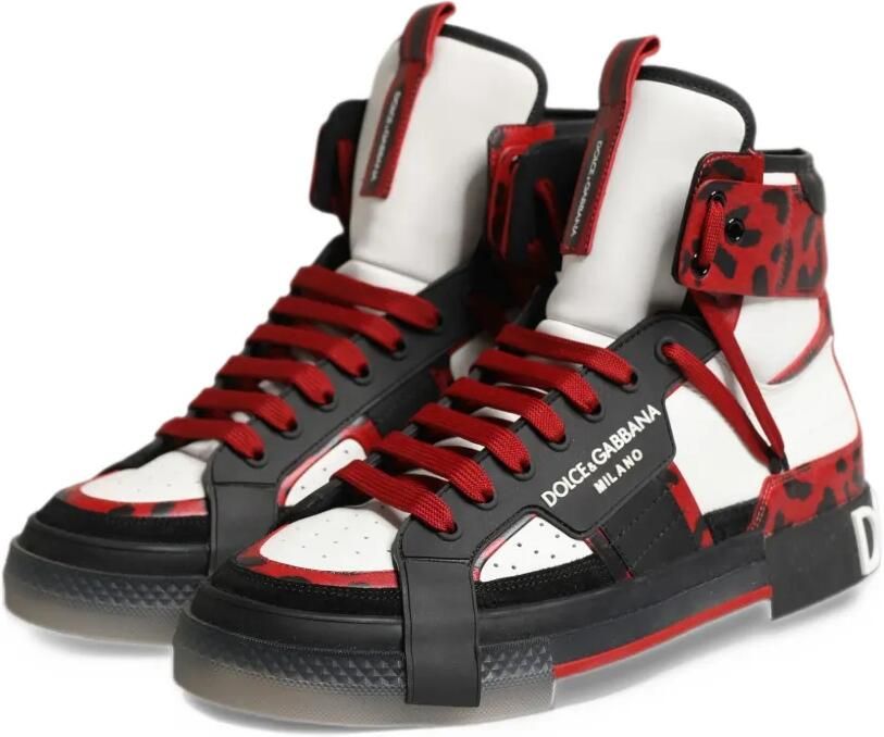 Dolce & Gabbana leopard-print high-top sneakers Wit - Foto 5