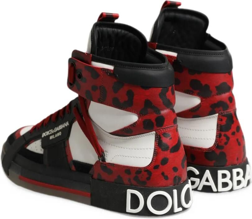 Dolce & Gabbana leopard-print high-top sneakers Wit - Foto 2