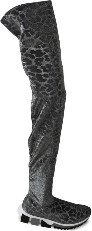 Dolce & Gabbana leopard-print over-the-knee boots Grijs