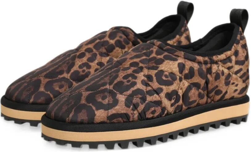 Dolce & Gabbana leopard-print quilted sneakers Bruin - Foto 5