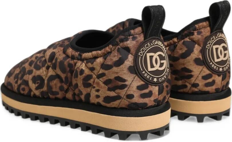 Dolce & Gabbana leopard-print quilted sneakers Bruin - Foto 4