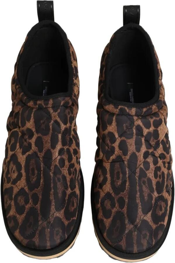 Dolce & Gabbana leopard-print quilted sneakers Bruin - Foto 2