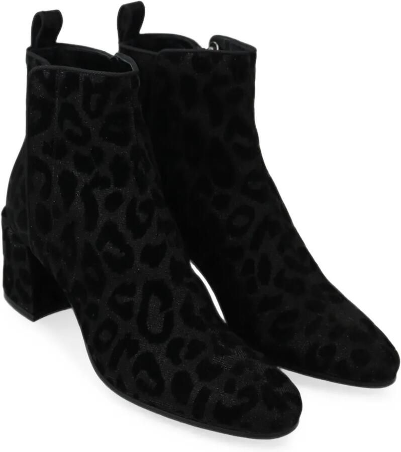 Dolce & Gabbana Fluwelen enkellaarzen met luipaard-print Zwart - Foto 2