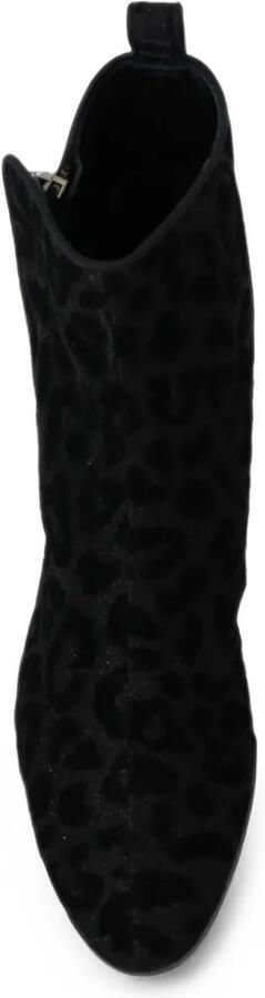Dolce & Gabbana Fluwelen enkellaarzen met luipaard-print Zwart - Foto 5