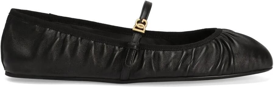 Dolce & Gabbana Leren ballerina's Zwart