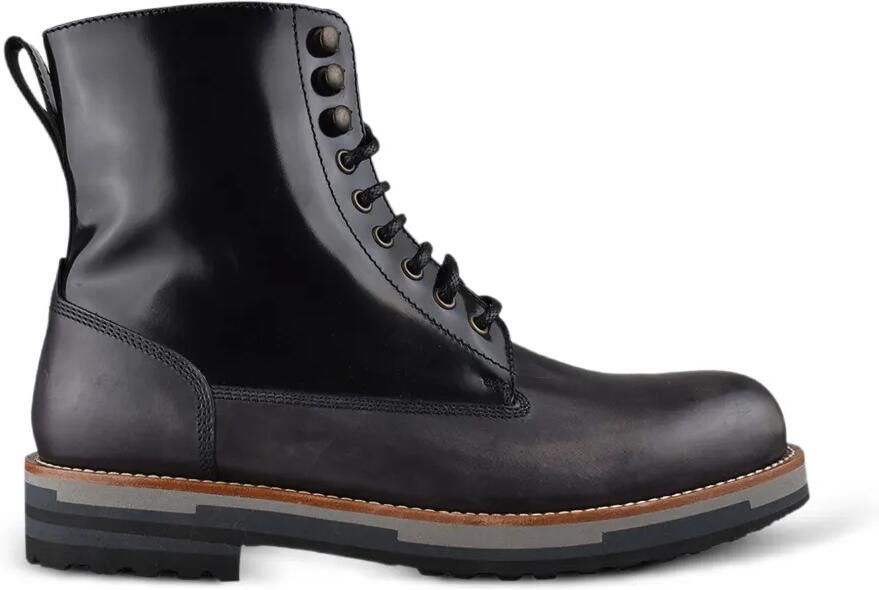 Dolce & Gabbana Leren enkellaarzen met veters Zwart