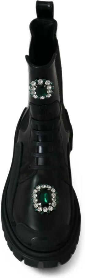 Dolce & Gabbana Leren enkellaarzen verfraaid met juwelen Zwart - Foto 5
