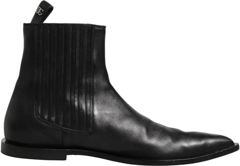 Dolce & Gabbana Leren enkellaarzen Zwart
