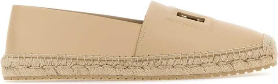 Dolce & Gabbana Leren espadrilles Beige