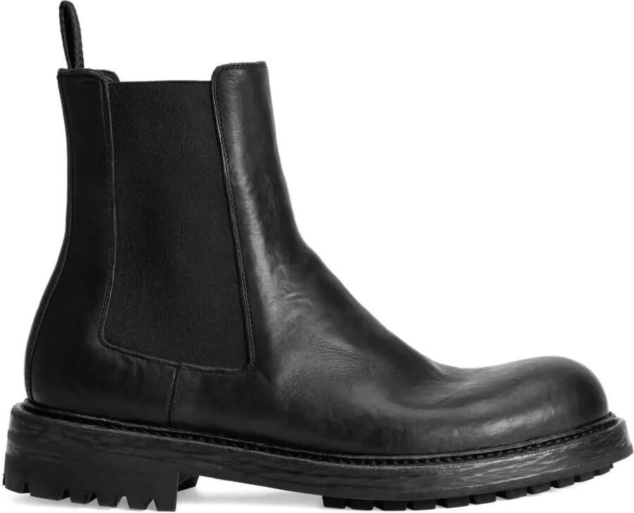 Dolce & Gabbana Leren laarzen met elastisch vlak Zwart