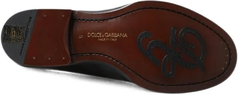 Dolce & Gabbana Leren loafers met gestikt detail Zwart - Foto 5