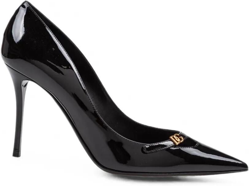 Dolce & Gabbana Leren pumps met DG-logo Zwart