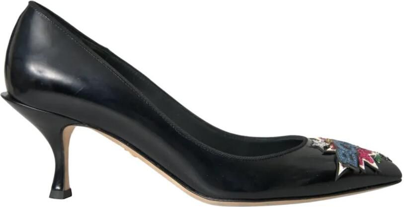 Dolce & Gabbana Leren pumps verfraaid met patch Zwart