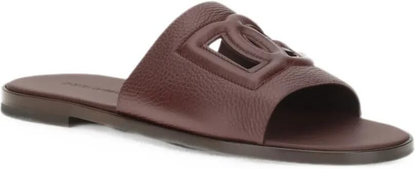 Dolce & Gabbana Leren sandalen met DG-logo Bruin - Foto 3