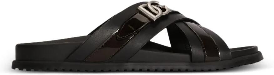 Dolce & Gabbana Leren sandalen Zwart