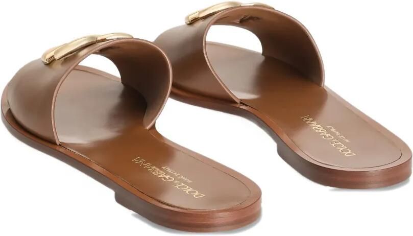 Dolce & Gabbana Leren slippers Bruin - Foto 3