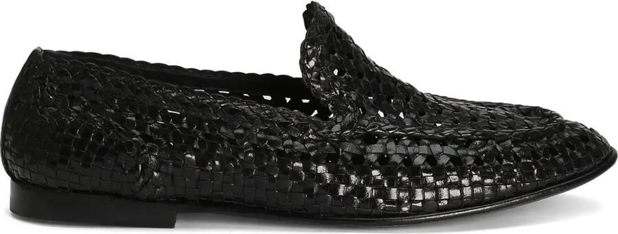 Dolce & Gabbana Leren slippers Zwart