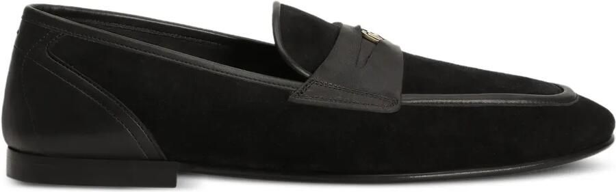 Dolce & Gabbana Leren slippers Zwart