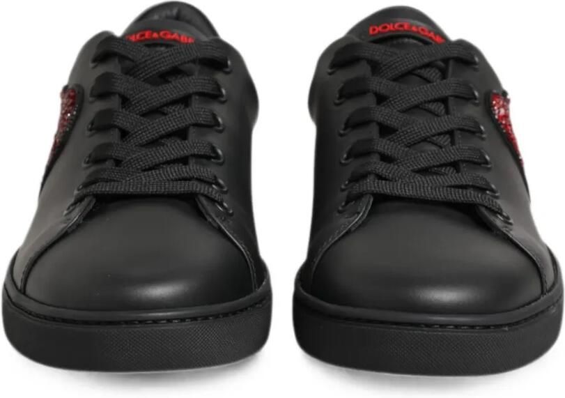Dolce & Gabbana Leren sneakers met kristallen Zwart - Foto 2