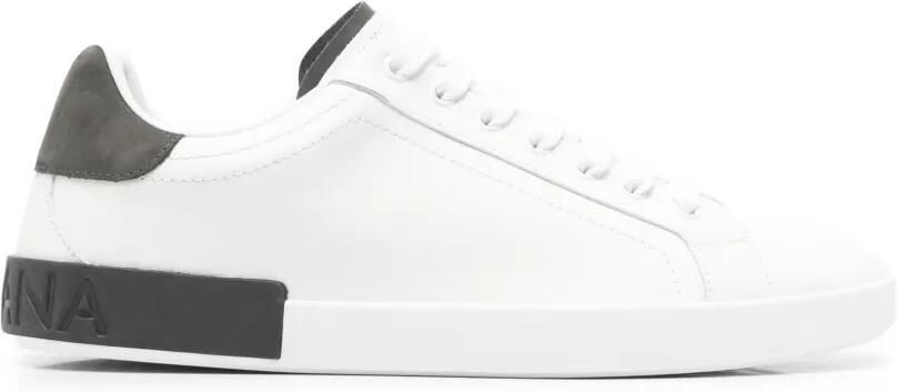 Dolce & Gabbana Leren sneakers met logoplakkaat Wit
