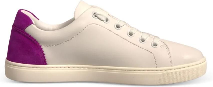 Dolce & Gabbana Leren sneakers met suède vlak Beige
