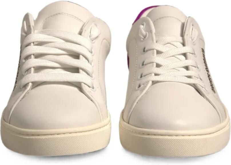 Dolce & Gabbana Leren sneakers met suède vlak Beige - Foto 3