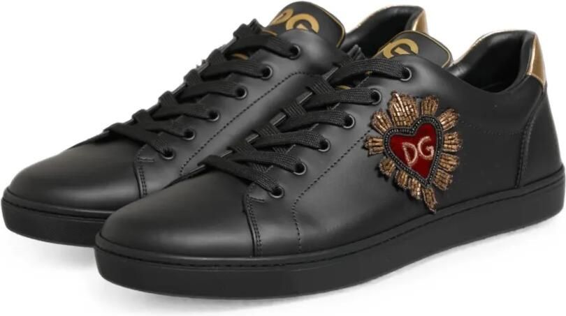 Dolce & Gabbana Leren sneakers verfraaid met hartjes Zwart - Foto 3