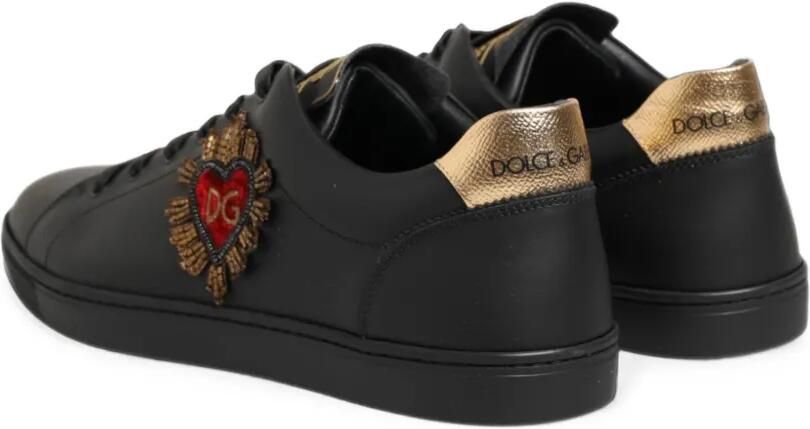 Dolce & Gabbana Leren sneakers verfraaid met hartjes Zwart - Foto 4