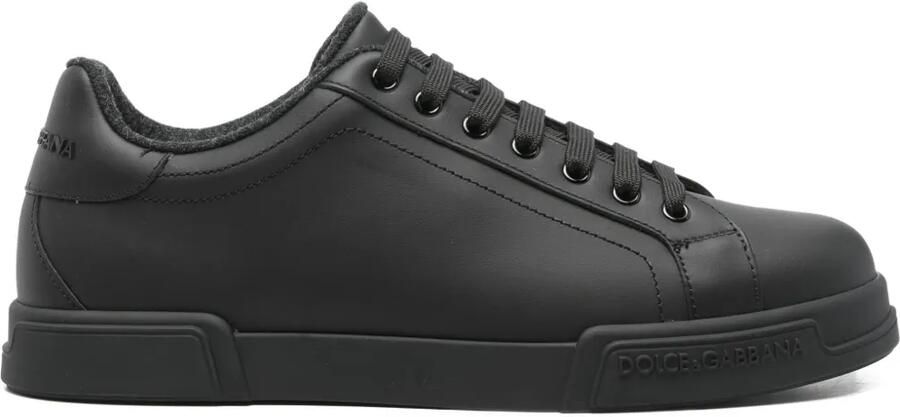 Dolce & Gabbana Leren sneakers Zwart