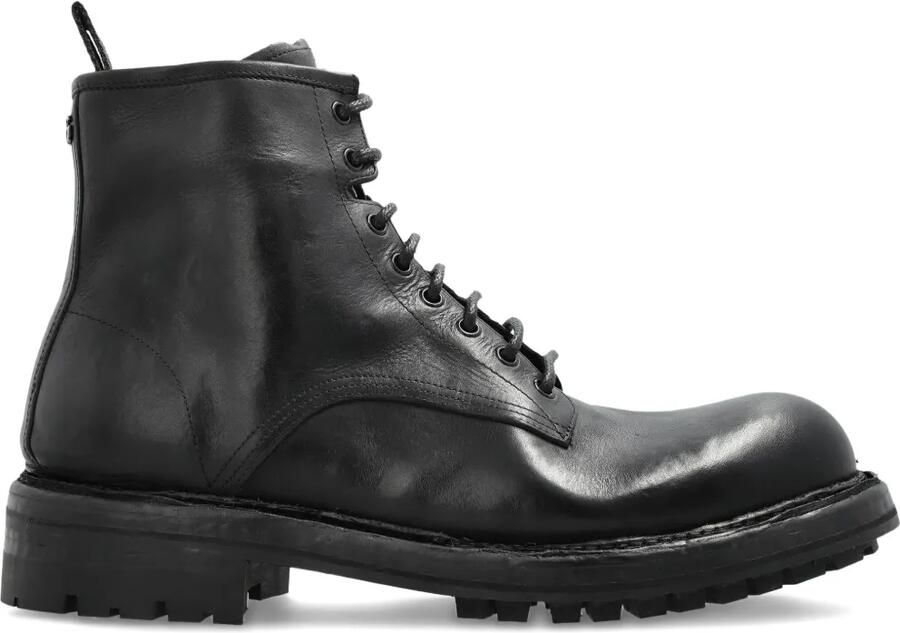 Dolce & Gabbana Leren veterlaarzen Zwart