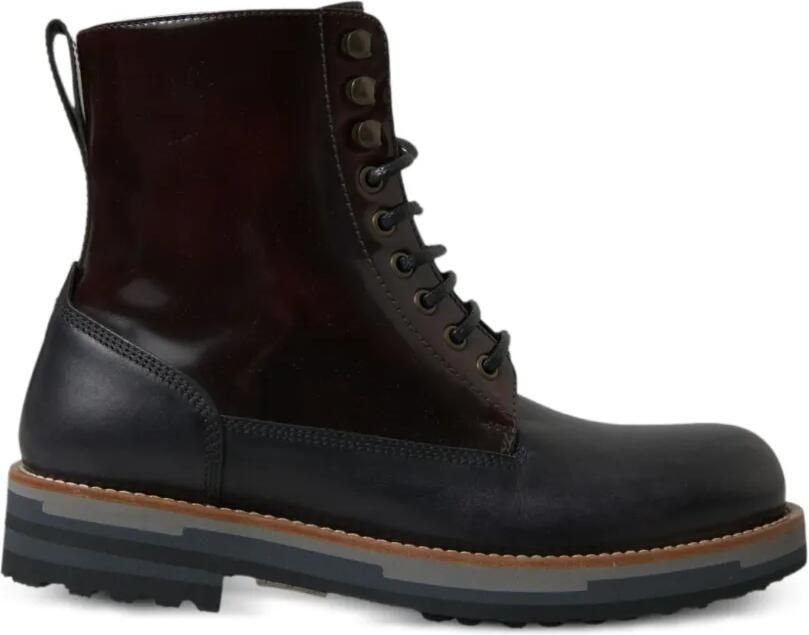 Dolce & Gabbana Leren veterlaarzen Zwart