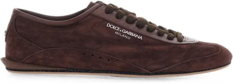 Dolce & Gabbana Lipari suède sneakers met logo-detail Bruin