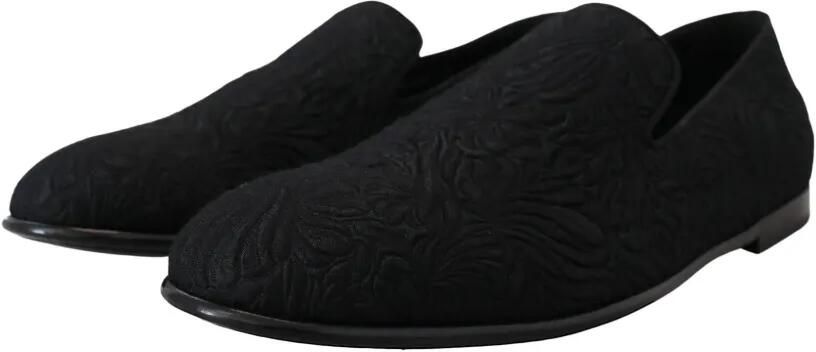 Dolce & Gabbana Loafers met bloemen-jacquard en brokaat Zwart