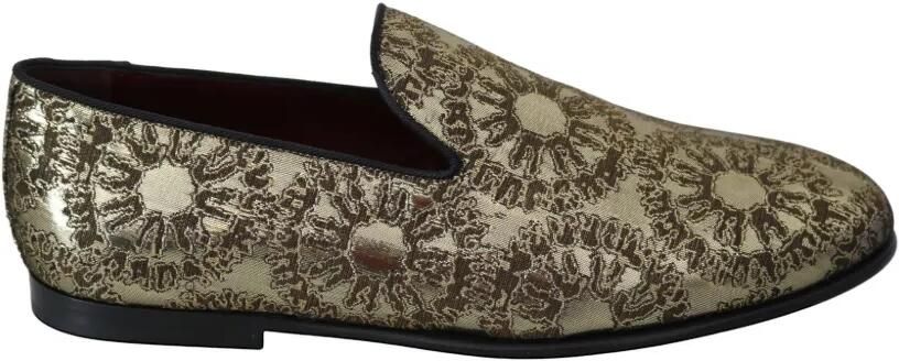 Dolce & Gabbana Loafers met bloemen-jacquard Goud
