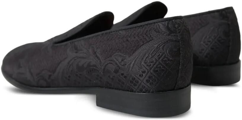Dolce & Gabbana Loafers met brokaat en ronde neus Zwart - Foto 4